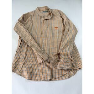 Tennessee Volunteers Men’s Plaid Long Sleeve Button-Up Shirt – Size XXL – Campus